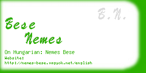 bese nemes business card
